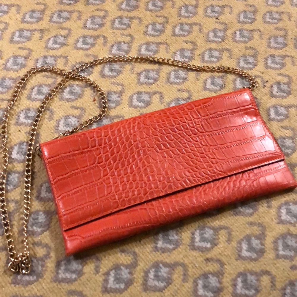 Orange Crocodile Statement Crossbody